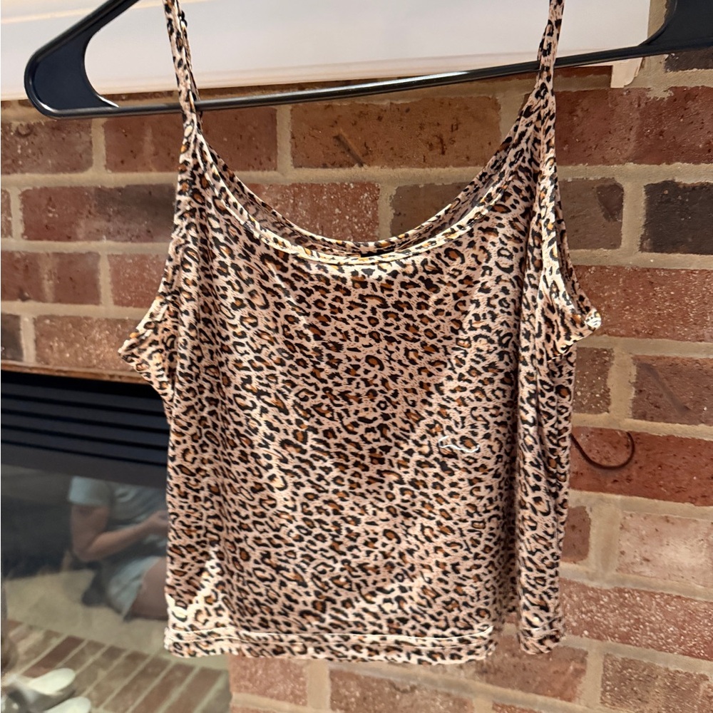 Women’s Leopard Print Crop Cami Tank Top